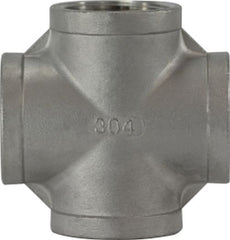 Midland Metal Mfg. 62391 1/4 304 STAINLESS STEEL CROSS, Nipples and Fittings, 304 And 316 150# Stainless Steel Fittings, Cross 304 S.S. | Blackhawk Supply
