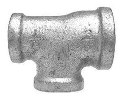 Midland Metal Mfg. 64377 1-1/2 X 1-1/4 X 1-1/4 GALV MALL RED TEE, Nipples and Fittings, Galvanized 150# Malleable Fitting, Galvanized Reducing Tee | Blackhawk Supply