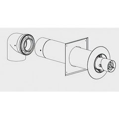 Bosch 7736501235 Vent Kit Horizontal Polypropylene for 80/125 Telescopic Terminal Assembly and 90 Degree Elbow | Blackhawk Supply