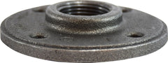 Midland Metal Mfg. 65696 1-1/2 BLACK ROUND FLOOR FLANGE, Nipples and Fittings, Black Iron 150# Malleable Fitting, Black Floor Flange | Blackhawk Supply