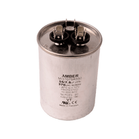 3GR7555 | Motor run capacitor, 370V, round, 55+7.5µF | DiversiTech
