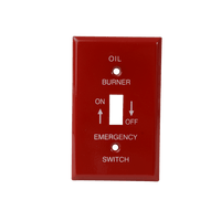 PI393 | Red finish, Emergency Oil Burner in white letter | DiversiTech