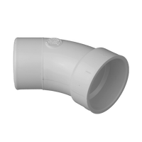 510-D323030 | 3 inch DWV 45 degree Street Elbow (H x SPIG) Pack of 25 | DiversiTech