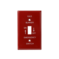 PI394 | Red finish, Emergency Gas Burner in white letters | DiversiTech