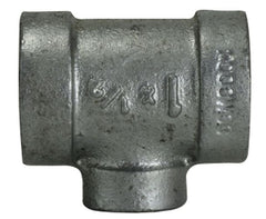 Midland Metal Mfg. 68291 1 X 1/2 300 PD GALV MALL RED TEE, Nipples and Fittings, Extra Heavy 300# Malleable Iron, Galvanized 300# Reducing Tee | Blackhawk Supply