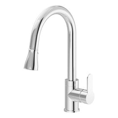 Symmons S-6710-PD-1.5 Kitchen Faucet Identity Pull Down 1 Lever ADA Polished Chrome High Arc Swivel Spout 1 Hole Metal 7-7/16 Inch 1.5 Gallons per Minute | Blackhawk Supply