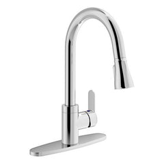 Symmons S-6710-PD-DPý-1.5 Kitchen Faucet Identity Pull Down 1 Lever ADA Polished Chrome 1.5 Gallons per Minute 2 Function Pull Down Spray High Arc Swivel Includes Deck Plate for 3 Hole Installations | Blackhawk Supply