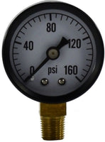 80505 | 1 1/2 0-160psi 1/8 LM, Pneumatics, Gauges, Dry Gauge 1-1/2 face 1/8 lower Mount | Midland Metal Mfg.