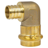 H-16843W-R | Elbow 90 Degree 3/4 x 1/2 Inch Lead Free Brass Press x PEX F1807 | Webstone