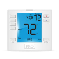 T755 | Thermostat 24 Volt 3 Heat/2 Cold Heat Pump 2 Heat/2 Cold Conventional 5/2 Day or Non-Programmable White 41-95 Degrees Fahrenheit Digital 6 Inch Display | Pro1Iaq