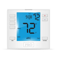 Pro1Iaq T755 Thermostat 24 Volt 3 Heat/2 Cold Heatpump 2 Heat/2 Cold Conventional 5/2 Day or Non-Programmable White 41-95 Degrees Fahrenheit Digital 6 Inch Display | Blackhawk Supply