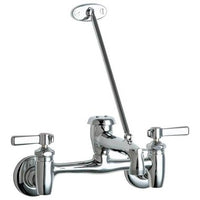 897-RCF | Service Faucet Wall Mount 8 Inch Spread 2 Lever ADA Rough Chrome | Chicago Faucet Co