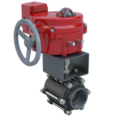 Bray BV4-CS3-330/70-24-0501H-BBU 4" | 3 piece design threaded ball valve | CS | CV 437.29 | Normally Open | 24 VAC/30VDC | Two position | 5000 lb-in | NEMA 4 | Heater | & Battery Backup unit | Blackhawk Supply