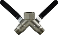 947126 | 1 FIP X 3/4 MIP 3 WAY VENTED BRASS BV, Valves, 2017 Valves, 3- Way Wye Vented and Unvented Ball Valve | Midland Metal Mfg.