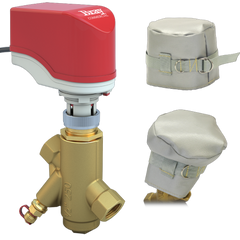 Bray SS-1-N-S-2.1C/PAM24-27-FS-WS 1" NPT | 2.07 GPM Pressure Independent Control Valve | S Cartridge | Normally Closed | Linear Actuator | 24 VAC Modulating | Fail Closed | with Weather Shield | Blackhawk Supply