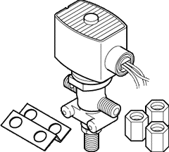 Schneider Electric AL-190 Solenoid Air Valve, 24 Vac, .59 scfm, Plastic, Mounting Bracket and Fittings For 1/4" O.D. Plastic Tubing Included | Blackhawk Supply