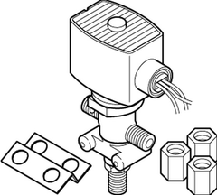 Schneider Electric AL-190 Solenoid Air Valve, 24 Vac, .59 scfm, Plastic, Mounting Bracket and Fittings For 1/4" O.D. Plastic Tubing Included | Blackhawk Supply