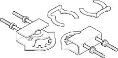 Schneider Electric AM-754 Universal Mounting Clamps for 3/8" to 1/2" round and square shafts, two per package, for Mx40-717x, MF40-6343. MS40-634x, MS50-H2x01, MS50-E2x01 | Blackhawk Supply