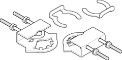 Schneider Electric AM-754 Universal Mounting Clamps for 3/8" to 1/2" round and square shafts, two per package, for Mx40-717x, MF40-6343. MS40-634x, MS50-H2x01, MS50-E2x01 | Blackhawk Supply