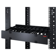 APC AR8603A Horizontal Cable Manager, 2U x 6 in Deep with Cable Tie-off bottom plate, Single-Sided with Cover | Blackhawk Supply