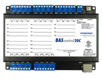 BASC-22CR | BAScontrol22 BACnet Client/Server 22-Point 6 Relays 2xRJ45 Switch | Contemporary Controls (OBSOLETE)