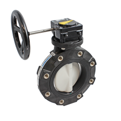 Hayward BYV44040A0NKI00 4" Butterfly Valve w/GFPP Body - Lugged; PP Disc; NITRILE liner & seals; actuation ready  | Blackhawk Supply