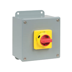 C3 Controls EDS2-360-CS-MRY-A11 EDS2-360-CS-MRY-A11 - IEC Enclosed Disconnect Switch, 3 Pole, 60A, Carbon Steel Enclosure - Type 12 and 13, Red/Yellow Round Operating Handle, 1 NOEM + 1 NC Aux. | Blackhawk Supply