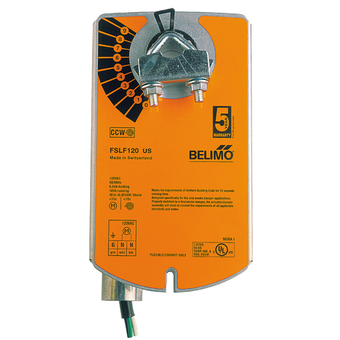 Belimo FSLF120 Fire & Smoke Actuator | 30 in-lb | Spg Rtn | 120V | On/Off | 1m Cable  | Blackhawk Supply