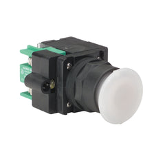 C3 Controls FVPPM24LW-IMCWE-NO-NO FVPPM24LW-IMCWE-NO-NO - 30mm Main. Illum. 2-Pos. Push-Pull Pushbutton, Full Voltage, 24V AC/DC, LED White, Black Polyester Clamp Ring, Mushroom, White Lens, 2NO | Blackhawk Supply