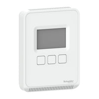 SLPSLCX | SpaceLogic SLP Series Sensor, Room, CO2, Temperature, Segmented LCD, BACnet MSTP/Modbus Outputs with Matte White Housing | Schneider Electric