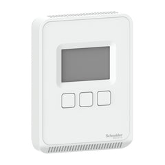 Schneider Electric SLPSLC2 SpaceLogic SLP Series Sensor, Room, CO2, Humidity, Temperature, LCD, BACnet MSTP/Modbus Outputs with Matte White Housing | Blackhawk Supply