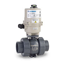 Hayward HRSTBH215STE Actuated 1-1/2" CPVC TBH Srs Ball Valve w/EPDM seals, SOC/THD,  HRS Act. 120VAC On/Off  | Blackhawk Supply