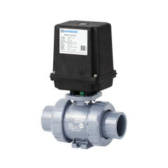 Hayward EATBH112STE Actuated 1-1/4" PVC TU Ball Valve w/EPDM seals, socket/threaded ends, 115 VAC EA Actuator included | Blackhawk Supply