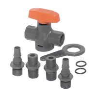 LC12 | Universal Stopcock w/EPDM Seals; comes w/6 end connectors, carton qtys. ONLY | Hayward