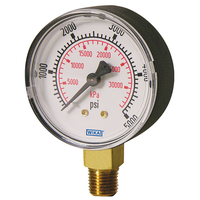 4253078 | 111.10 2.5 | -30 inHg/160 psi 1/4 NPT lower mount | Bourdon Tube Pressure Gauge | ABS Plastic or Painted Steel Case Standard Series - Lower Mount | Wika