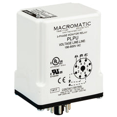 Macromatic PLPU 3-phase monitor relay | 190-500 VAC | 8 pin SPDT 10 amp relay | phase loss | phase reversal - fixed | Blackhawk Supply