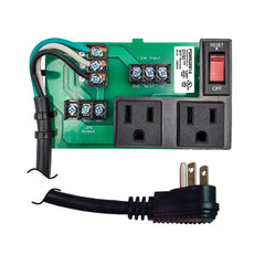 Functional Devices PSMN2RB10 2.75˝ Track Mount Power Control Center, with 10 Amp Switch / Circuit Breaker, Two (2) 120 Vac Outlets, Terminals, 120 Vac Input. (No Status Contacts) | Blackhawk Supply