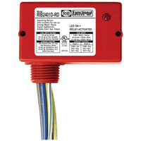 RIB2401D-RD | Enclosed Relay 10Amp DPDT 24Vac/dc/120Vac Red Hsg | Functional Devices
