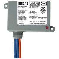 RIB24Z | Enclosed Relay 30Amp SPST-NO + SPST-NC 24Vac/dc | Functional Devices