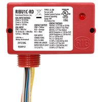 RIBU1C-RD | Enclosed Relay 10Amp SPDT 10-30Vac/dc/120Vac Red Hsg | Functional Devices
