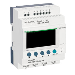 Square D SR3B101FU Modular smart relay Zelio Logic - 10 I O - 100..240 V AC - clock - display | Blackhawk Supply