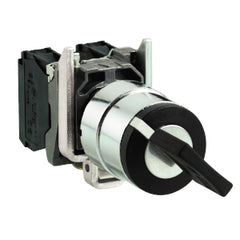 Square D XB4BG21 Harmony Black selector switch, Ø22, 2-position stay put, 1NO, 600V | Blackhawk Supply