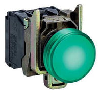 XB4BVB3 | Green Complete Pilot Light, 22mm, 120V, plain lens with integral LED 24V | Square D