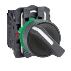 Square D XB5AD25 Harmony Complete Control Selector Switch, 22mm, 1 NO + 1 NC, 600V, 2 AMP, NEMA 4X, 13 | Blackhawk Supply