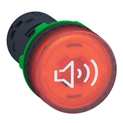 Square D XB5KS2G4 Illuminated buzzer, plastic, red, Dia 22, continuous or intermittent tone, 110...120 V AC | Blackhawk Supply