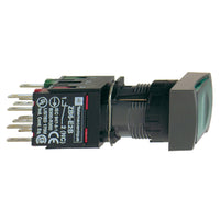 XB6DW3B5B | Green rectang flush complete illum pushbutton Ø16 spring return 1NO+1NC 12...24V | Square D
