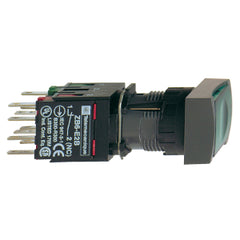 Square D XB6DW3B5B Green rectang flush complete illum pushbutton Ø16 spring return 1NO+1NC 12...24V | Blackhawk Supply