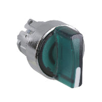 ZB4BK1233 | Harmony XB4 Green Illuminated Selector Switch Head, 22mm, 2-Position Stay-put | Square D