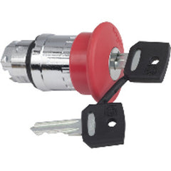 Square D ZB4BS944 Red 40mm Emergency Stop, Switching off Head 22mm Trigger and Latching Key Release | Blackhawk Supply
