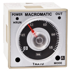 Macromatic TAA1U Time Delay Relay | Multi-function | 24-240VDC 100-240VAC | (2) 5 Amp SPDT | 1/16 DIN | Blackhawk Supply